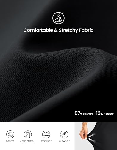 G Gradual Women's Athletic Shorts with Zipper Pocket 7" High Waisted Stretchy Bermuda Shorts for Women Workout Running Casual(Black,L)