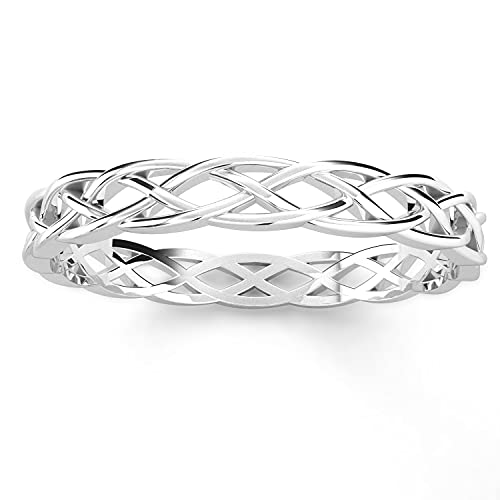 Metal Factory Sz 9 Sterling Silver 925 Celtic Knot Eternity Band Ring
