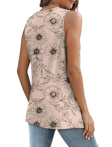 Clothes for Women Fashion Spring Tops 2026 Cute Summer Outfits Round Neck Ladies Tops and Blouses Work Floral Apricot M