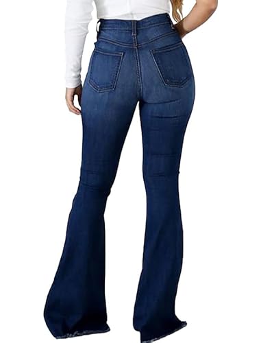 PEIHOT High Waisted Bell Bottom Jeans for Women 90s Ripped Stretchy Flare Jeans Wide Leg Bootcut Denim Pants 2025 Trendy