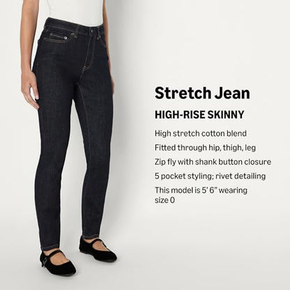 Amazon Essentials Women's High Stretch High-Rise Skinny Jeans, Rinse, 18 Short