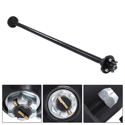 Thomletha Trailer Axle 2000 lbs Axle Beam 4 Lug Trailer Axle 56.5 inch Hub Face 46.5 inch Spring Center