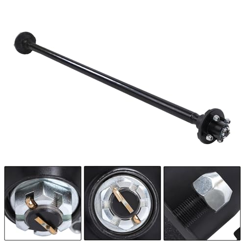 Thomletha Trailer Axle 2000 lbs Axle Beam 4 Lug Trailer Axle 56.5 inch Hub Face 46.5 inch Spring Center