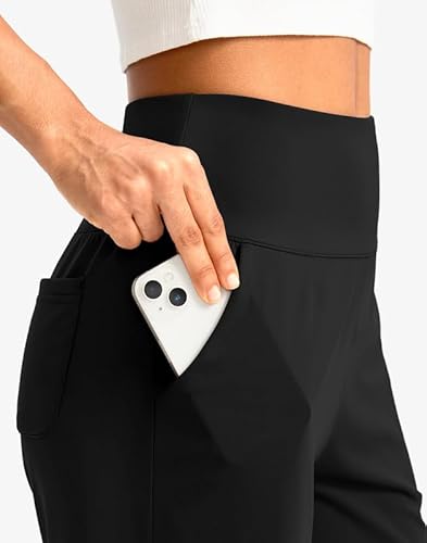 G Gradual Women's Bermuda Long Shorts with Pockets 9" High Waisted Knee Length Shorts for Women Walking Athletic Workout(Black,3XL)
