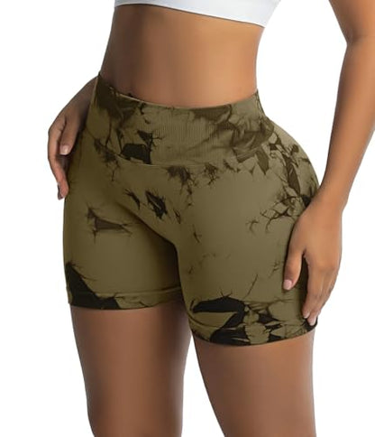 OVESPORT Seamless Workout Shorts for Women Scrunch Butt Lifting Gym Booty Biker Short Pants