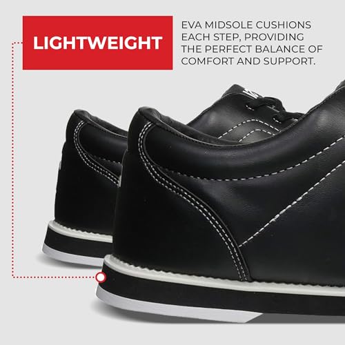 BSI Men’s 751 Classic Shoe - Lightweight Leather Bowling Shoes with Cushioned Support for Men, Black, 10.5