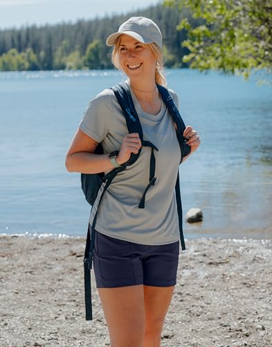 SANTINY Women's 5"/7" Hiking Golf Shorts Quick Dry Stretch Casual Work Shorts with Pockets for Women Walking Travel Summer (Navy_M)