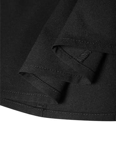 YOINS Women's Suspender Skirts Basic High Waist Versatile Flared Skater Skirt A-Black XXL