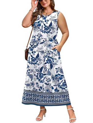 Maxi Dresses for Women 2026 Vacation Floral Sundresses Casual Flowy Boho Summer Dress Spring Wedding Guest Cruise Outfits Resort Wear 2025 2026 Midi Dresses for Women L