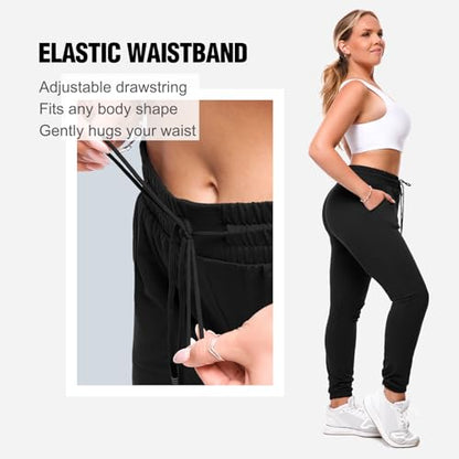 SINOPHANT Joggers for Women with Pockets Drawstring Sweatpants for Lounge Gym Yoga ArmyGreen M