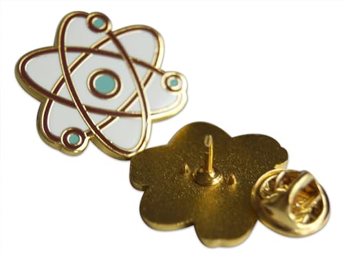 Novel Merk Science & Chemistry Icons Lapel Pin, Hat Pin & Tie Tack Set with Clutch Back (3-Chemistry Neutrons)