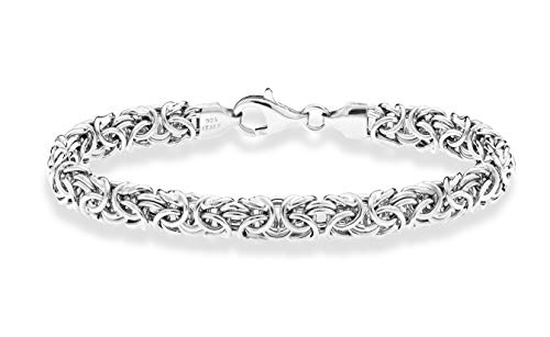 Miabella Italian 925 Sterling Silver Byzantine Bracelet for Women, Handmade in Italy (Length 8 Inches)
