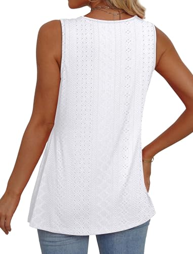 Women's Tops Women Beach Fashion Clothing Cruise Outfits for Women 2026 Babydoll Top Cowgirl Outfits Plus Size Eyelet Top White Tank Top Summer Boho Tops 2XL