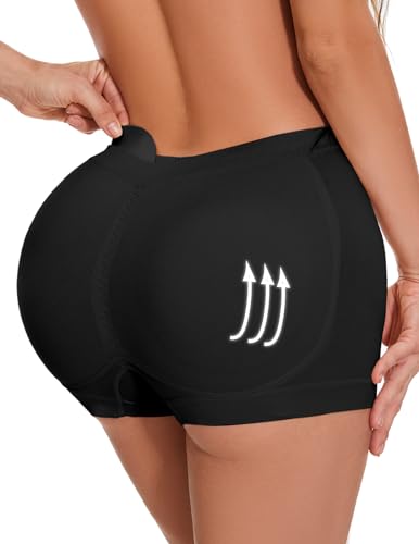 Skims Butt Pads - Butt Lifter Panties Shaperwear for Women Seamless Hip Enahncer Body Shaper Boyshort Padded Underwear Black