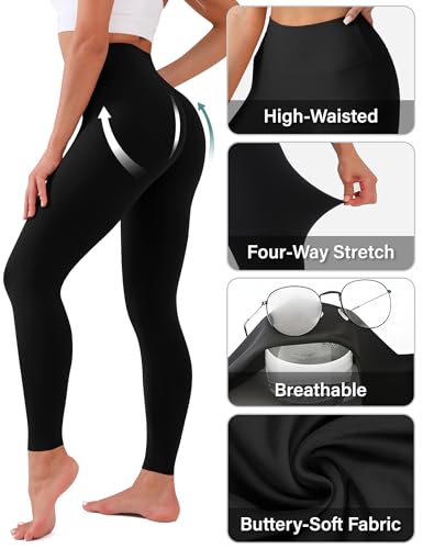 CHANAN High Waisted Leggings for Women No See Through Tummy Control Buttery Soft Yoga Pants for Workout Athletic Running Light Pink