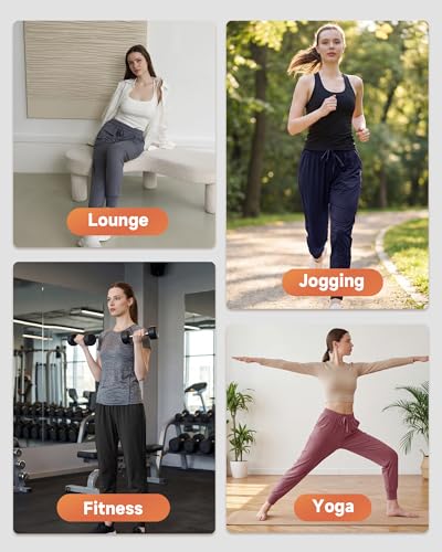 GAYHAY Joggers for Women with Pockets - Womens Sweatpants Lightweight Yoga Cycling Pants for Athletic Workout Gym Running