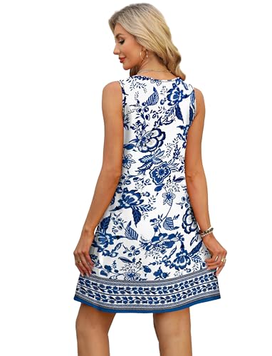 OFEEFAN Resort Wear for Women Summer Dresses Casual Beach Vacation Clothes Boho Dress Pool Floral L