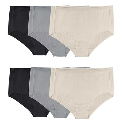 Fruit Of The Loom Womens Fit For Me Plus Size Underwear, Designed To Your Curves, Brief - Microfiber - Assorted, 12 Plus