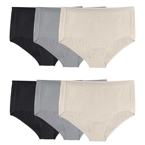 Fruit Of The Loom Womens Fit For Me Plus Size Underwear, Designed To Your Curves, Brief - Microfiber - Assorted, 12 Plus