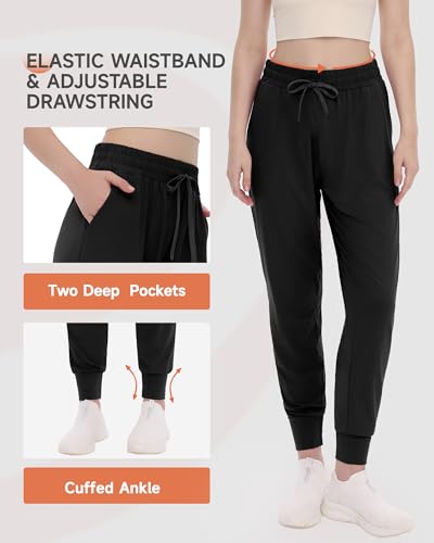 GAYHAY Joggers for Women with Pockets - Womens Sweatpants Lightweight Yoga Cycling Pants for Athletic Workout Gym Running