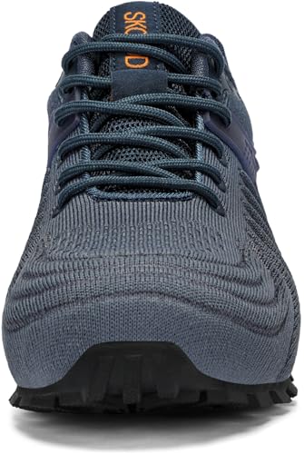 SKOKOD Men's Steel Toe Shoes Composite Work Safety Casual Fashion Sneakers Industrial Construction Comfortable Puncture Proof Indestructible Grey 9