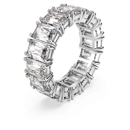 Swarovski Matrix Vittore Ring, Rectangular Cut, Clear, Rhodium Finished; Size: Us 7; Eu 55