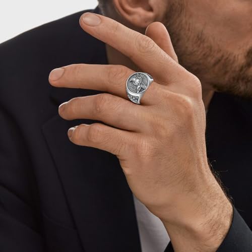 MISTBEE Viking Raven Ring for Men 925 Sterling Silver Viking Vegvisir Ring Norse Jewelry for Birthday Christmas Size 10