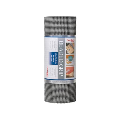 Con-Tact Brand Beaded Grip Durable Non-Adhesive Non-Slip Shelf and Drawer Liner, 12" x 20', Cool Gray