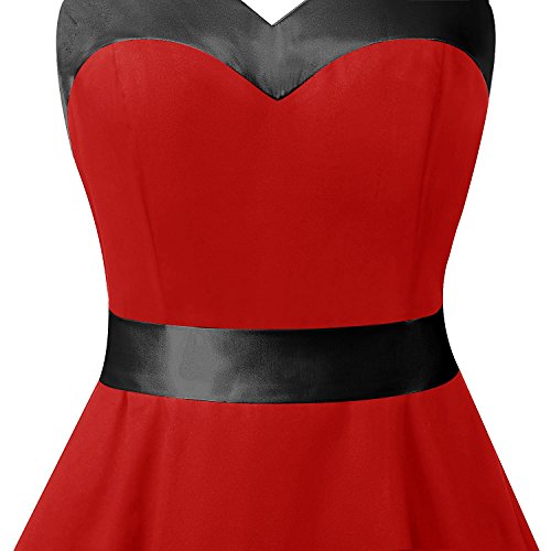 Vintage 1950s Cocktail Dress - Retro Halter Swing Dress for Party & Wedding