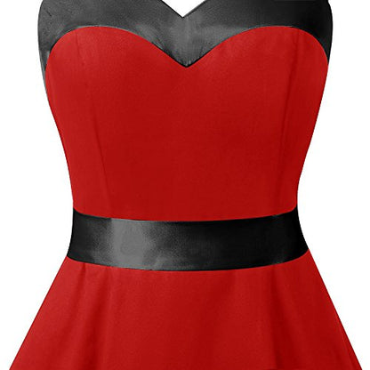 Vintage 1950s Cocktail Dress - Retro Halter Swing Dress for Party & Wedding