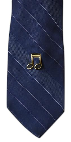 Novel Merk Music Note Lapel Pin, Hat Pin & Tie Tack Set - Clutch Back (3- Dual Note)