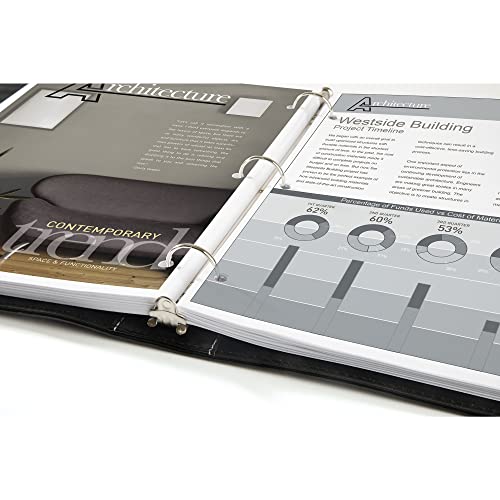 Office Depot® Brand Premium Leatherette Presentation View 3-Ring Binder, 1" Round Rings, Black