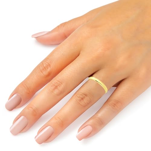 Floreo 10k Yellow Gold 3mm Solid Polished Comfort Fit Wedding Band Ring Size 10