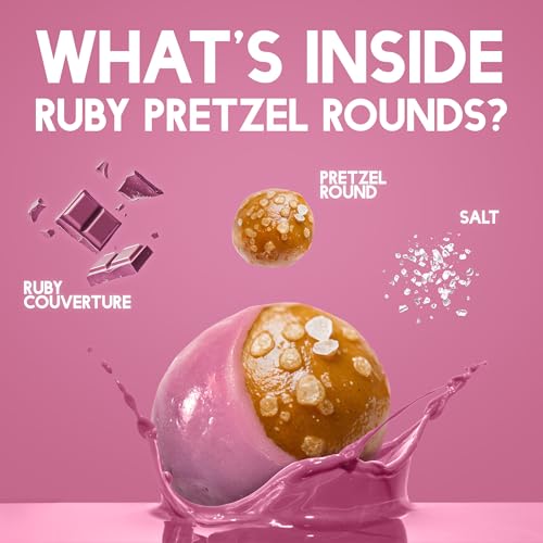Squirrel Brand Ruby Cacao Pretzel Rounds, 30oz Resealable Jar, Sweet & Salty Crunchy Snack, Gourmet Ruby Couverture Pretzel Ball Treats, Premium Gift Idea, Holiday & Party Snack, Indulgent Artisan Ruby Treats