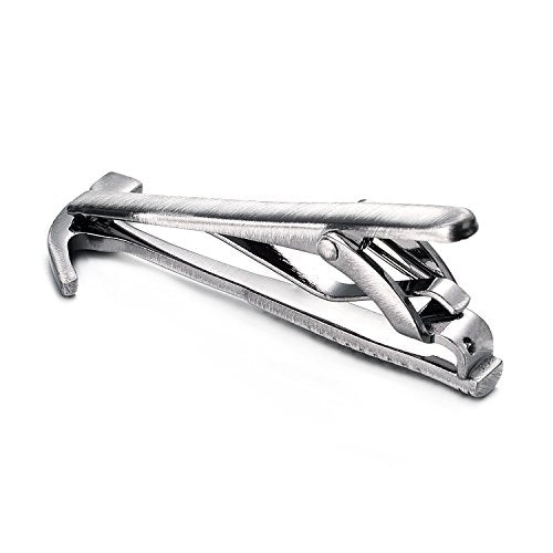 Yoursfs Unique Hammer Tie Clips for Men Cool Tool Tie Clips Novelty Silver Hammer Tie Clip Personalized Tie Bar