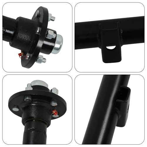 munirater 3500lbs 5x4.5 Bolt Pattern 95 Hub Face 80 Spring Center Trailer Axle U Bolt Kit