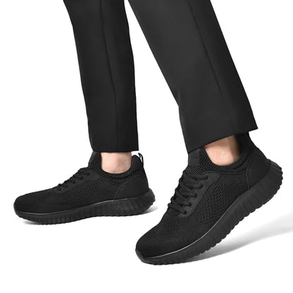 Bruno Marc Men's Non Slip Work Shoes Walking Zapatos Trabajo Black & Lightweight Food Service Chef Kitchen Restaurant Resistant Sneakers,Size 11W,Black,SBFO23001M-W
