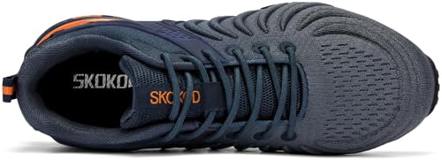 SKOKOD Men's Steel Toe Shoes Composite Work Safety Casual Fashion Sneakers Industrial Construction Comfortable Puncture Proof Indestructible Grey 9