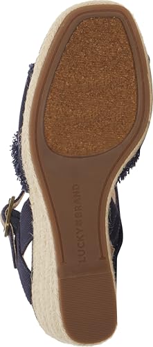 Lucky Brand Women's Mindra Espadrille Wedge Sandal, Indigo, 8