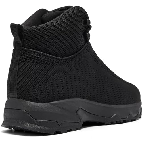 SHULOOK Non Slip Work Boots for Men Slip Resistant Lightweight Kitchen Chef Shoes for Restaurant Food Service Comfy Working Shoe Ankle Support Mesh Walking Footwear Black 11