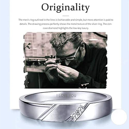 Sunamy Endless Love Matching Couple Rings for Him and Her Set, Adjustable S925 Silver Romantic Heart Design, Engagement Ring