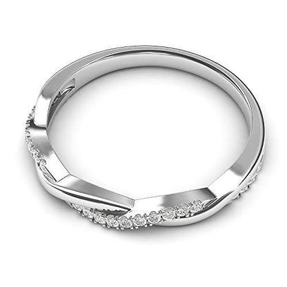 Sterling Silver 2.5mm Petite Twisted Vine Genuine Moissanite Ring Wedding Band Matching Ring (6)