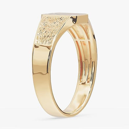 AFFY Mens Two Tone Zeus Signet Ring In 14K Yellow Gold Over 925 Sterling Silver, Ring Size 7