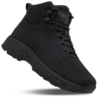 SHULOOK Non Slip Work Boots for Men Slip Resistant Lightweight Kitchen Chef Shoes for Restaurant Food Service Comfy Working Shoe Ankle Support Mesh Walking Footwear Black 11