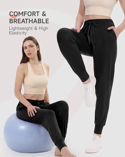 GAYHAY Joggers for Women with Pockets - Womens Sweatpants Lightweight Yoga Cycling Pants for Athletic Workout Gym Running