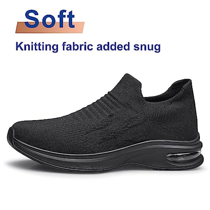 Womens Walking Shoes Non Slip Running Shoes Breathable Workout Shoes Lightweight Gym Sneakers Zapatos para Mujer Black Size 8.5