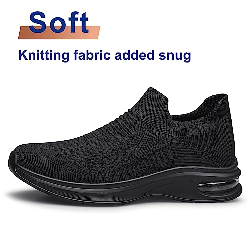 Womens Walking Shoes Non Slip Running Shoes Breathable Workout Shoes Lightweight Gym Sneakers Zapatos para Mujer Black Size 8.5