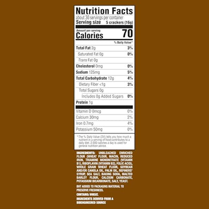 Premium Saltine Crackers, with Whole Grain Wheat, Lunch Snacks, 1.06 lb