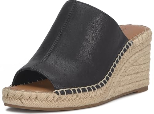 Lucky Brand Women's Cabriah Espadrille Wedge Sandal, Black, 7