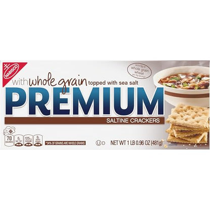 Premium Saltine Crackers, with Whole Grain Wheat, Lunch Snacks, 1.06 lb
